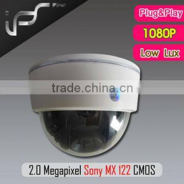 IPS Newest 1080P Sony MX 122 CMOS sensor 15-20 IR distance 3.6MM Fixed Lens plastic housing Infrared Dome Cameras IPS-HS1821L