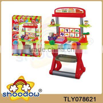 Children Muilt-function supermarket pretend market stall play set with music