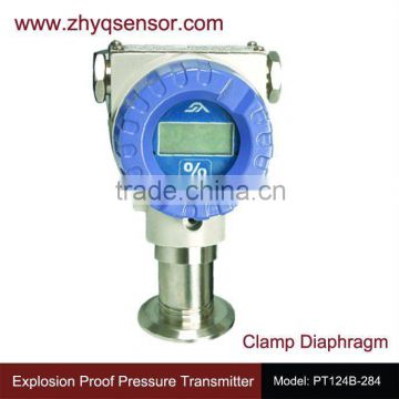 clamp mounting 4-20ma explosion proof pressure transmitter with display