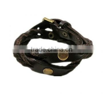 Girls Braided Butom Leather Bracelet