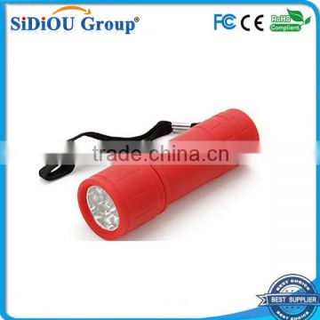 mini 9 led plastic flashlight case flashlight