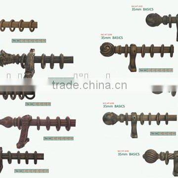 China High Quality Wooden Curtain Pipe Canadian White Wood Curtain Rod Set