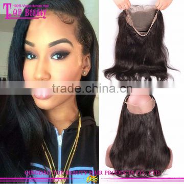 New Arrival Lace Frontal Closure Natural Hairline 360 Lace Band Frontals Back With Elastic 360 Frontal