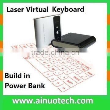 2015 wireless virtual laser keyboard blutooth projection keyboard with 7800mAh power bank