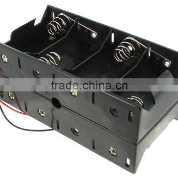 D cell battery holder for 8 batteries with 6'' wire leads