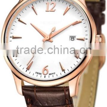 stainless steel wrist watch classic leather watch straps japan movt quartz couple men women rose gold watch