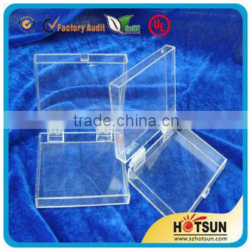 Transparent acrylic packaging box with hingle