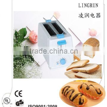 Plastic CE GS CB approval 2 slice electric bread toaster