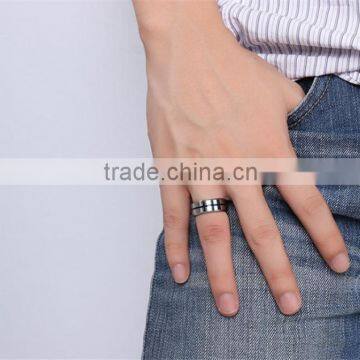 8 mm Two Tone Tungsten Engagement Band Ring photo-5