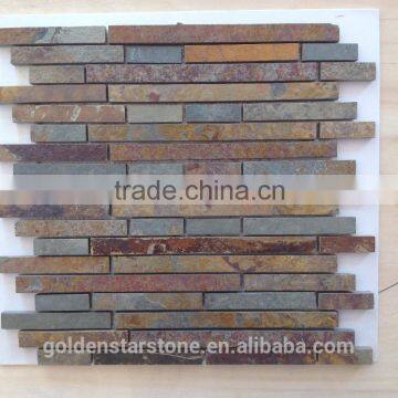 Most Popular Europe Product Rusty Stone Mosaic Interior Decoration photo-5