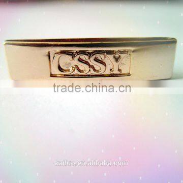 gold color metal label for jeans/bag
