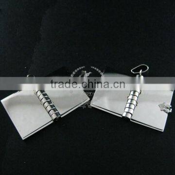 25x28mm 316L Stainless Steel Book Locket With Rhodium Plated Pages DIY Custom Laser Pendant Charm Supplies 1820253