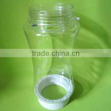 PCTG Trian BPA Free Material Fruit Beverage Plastic Juice Bottle With Twin Neck