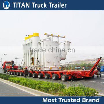 Heavy duty multi-axle hydraulic modular truck trailer for heavy equipment transport