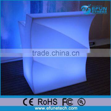 2016 newly colorful wave grain led bar table,led plastic portable bar counter furniture