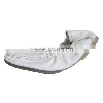 White foldable shoes for women,handmade shoes