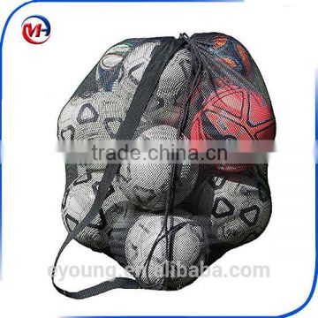 Large Nylon Mesh Drawstring Sports Equipment Ball Bag Sack with Shoulder Strap