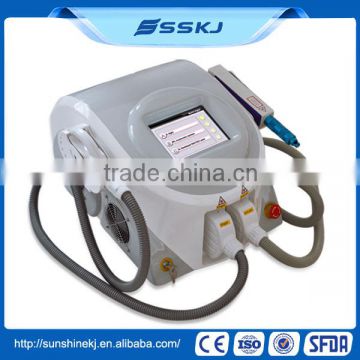 Hot selling 2 in 1 imported lamp ipl nd yag hair removal ipl laser tattoo machine