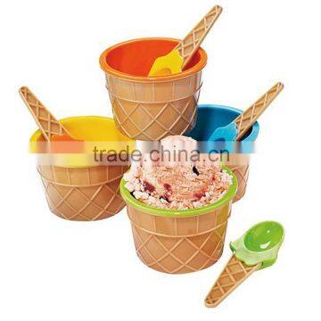 Hot Selling Ice Cream Cup With Spoon Price Mini Design Plastic Ice Cream Cup photo-5