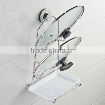 Stainless steel wall pan shelf kitchen rack Storage Holders&Racks Type kitchen pot lid rack