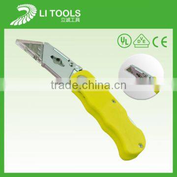 New design abs retractable folding cutter knife with carbon steel blade