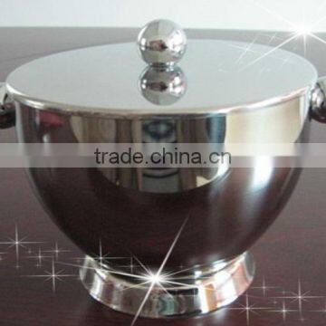 shiny surface stainless steel ice bucket with lid