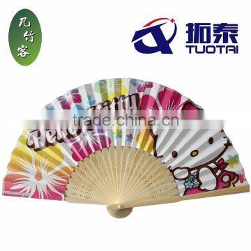 hot sale colorful hand fan bamboo fan for gifts and wedding