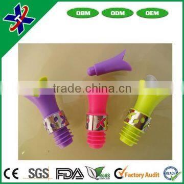 eco-friendly flower shape silicone wine bottle stopper