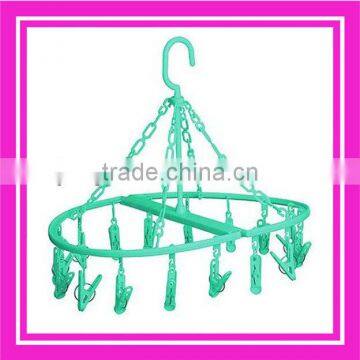 folding clothes hanger rack with clips