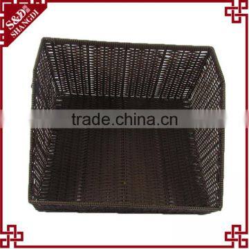 S&D Rectangular Supermarket pe Rattan Display Baskets for Produce Bread Basket Fruit Basket photo-3