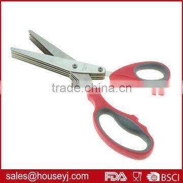 New Stainless Steel 5 Layer Blades Kitchen Herb Scissors With Soft Grip Handle photo-2