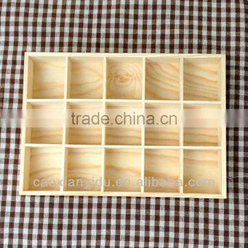 Homemade Solid Wooden Box Tea Bag Classification Candy Storage Box Product Display with15 pcs GridsLove and Simple style