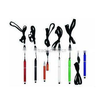 I pad ball pen with lanyard / touch screen ball pen