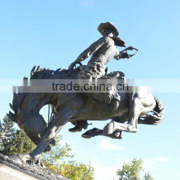 Bronze Foundry Large Outdoor Copper Cowboy Horse Statue photo-2
