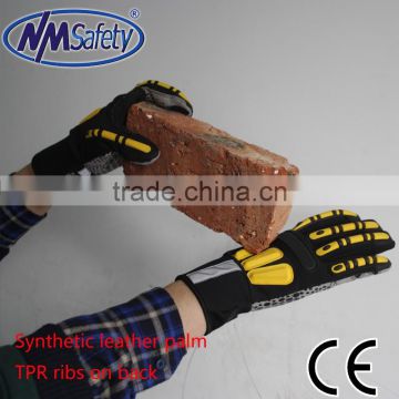 NMSAFETY synthetic leather glove with TPR driving leather gloves