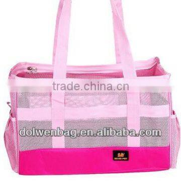 2014 cut dog carrier bag with mesh