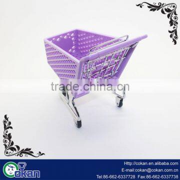 Mini Shopping Cart Hand Trolly Toy Desktop Storage Container photo-3