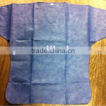 disposable nonwoven patient coat of deep blue