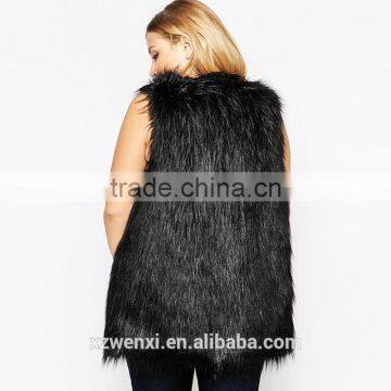 Autumn/winter 2016 New Style Long Faux Fox Fur Vest Woman Dress