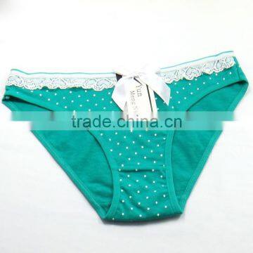 Cute Bow With Dot Printed Girls Briefs Soft Cotton Panties Sexy Lingerie photo-4