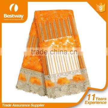 FL1213-4 100% Polyester Embroidery and Beaded French Laces Fabric photo-2