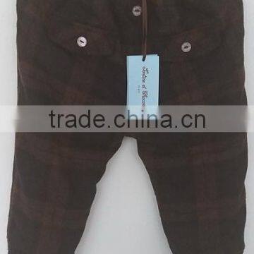 Cool Boys Brown Grid Woolen Pants for Winter