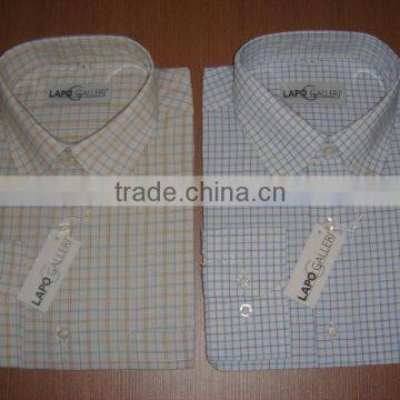 POLYESTER/COTTON CHECK MENS FORMAL SHIRT