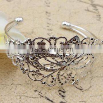2016 stylish hollow gold/ silver bangle flower hollow cuff bracelet opeing cuff bangle for summer women jewelry