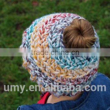 Pony Tail Crochet Pattern Messy Bun Hat photo-4