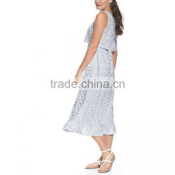 Wear Maternity Clothes Polka Dot Dress With Simple Ruffle Design And Breathable And Soft