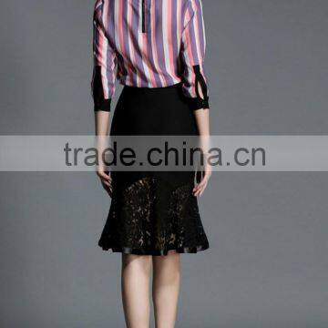 2016 Latest Fashion Midi Skirts Oem Lace Fishtail Pencil Sexy Women Skirt for Wholesale photo-3