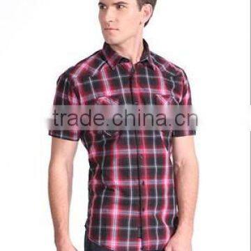 Latest Fashion Brand Design short sleeve 100% cotton Men Shirt