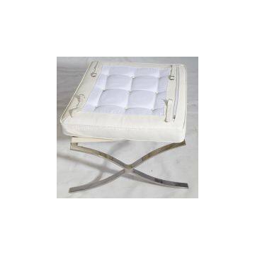 White Barcelona Chair and Ottoman With Italian Leather Barcelona Chair and Ottoman photo-2
