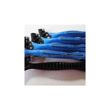 Disposable Men's Fashion Non-slip Rubber Handle Twin Blade Razors